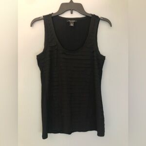White House Black Market Size Small Black Sleeveless Ruffled Tiered Shirt
